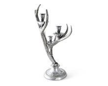 Load image into Gallery viewer, Three-Light Metal Antler Candlestick